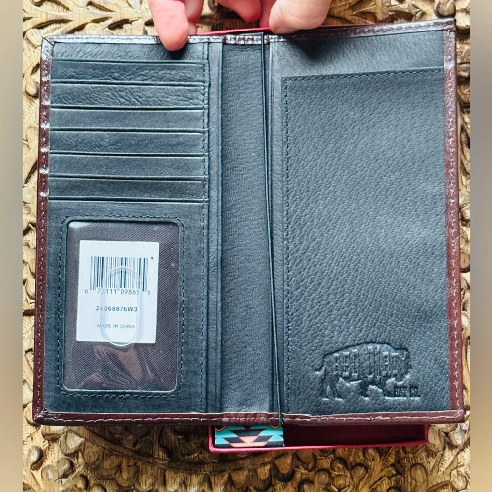 Red Dirt Hat Co Rodeo Wallet Brown Tan Leather Suede - Picture 5 of 9